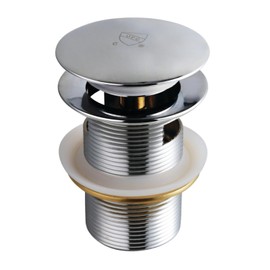 Kingston Brass VTDESHOE Trimscape Toe-Touch Tub Overflow, 1-1/2" Threaded Drain, Polished Chrome