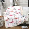 Flamingo Sherpa Blanket for Sofa Bed Couch Tropical Flamingo Pattern