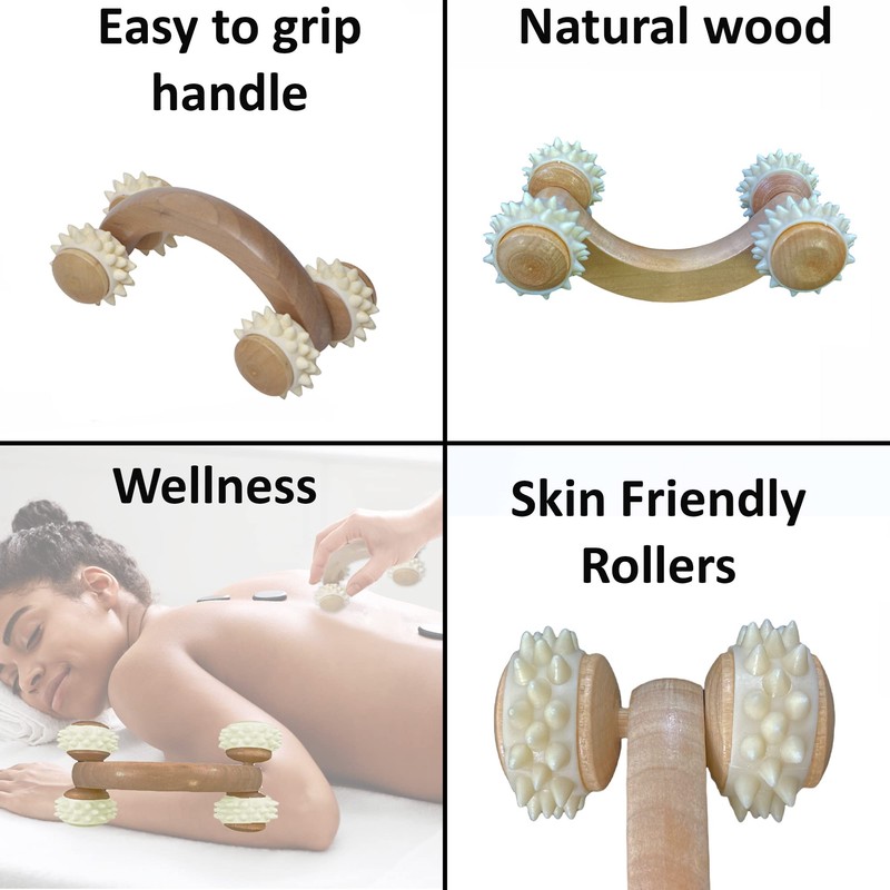 EVIDECO French Home Goods Wellness Wooden Body Massager Wheel 4