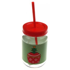 G! Green Chevron Cupcake Mason Jar Plastic Straw Lid Snowflake Christmas Tree Gift