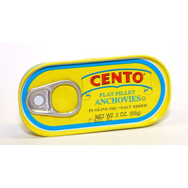 Cento - Flat Anchovies in Olive Oil, 2 oz.( Pack of 10 )