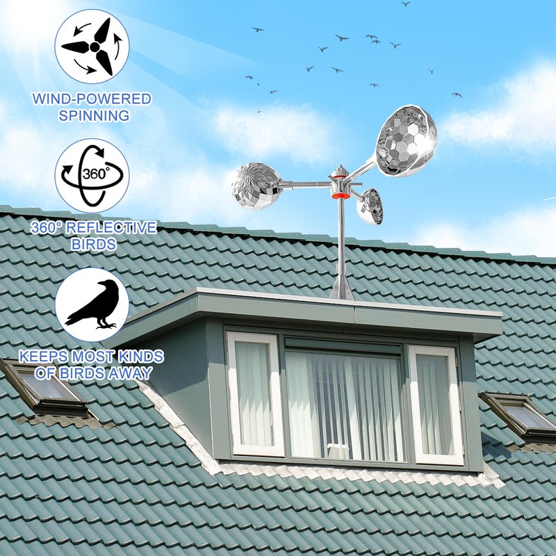 Bird Reflective Spinning Deterrent Devices for Outside Keep Birds Away