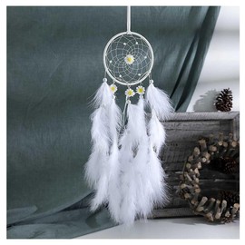 Dream Catcher Wall Hanging Feather Decoration, Hand Knitted, Dream Network, Artistic Feel, Mysterious, Sweet Dream, Happiness, Wind Chime, Maiden Heart, Stylish, Exquisite Room, Bedroom, Home Decor