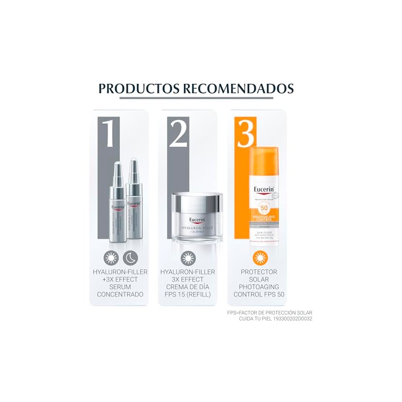 EUCERIN Crema dia FPS 15+ ácido hialurónico Hyaluron Filler, 50
