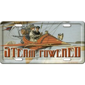 Steam Powered Steampunk License Plate Car Tag NEW!!