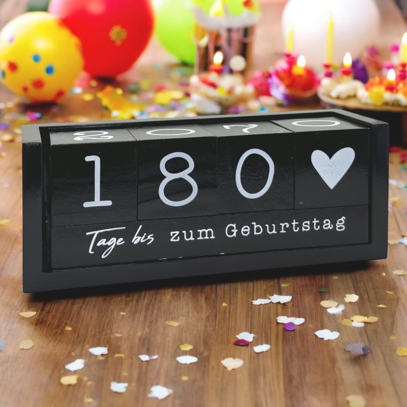 MIJOMA Yearly Countdown Calendar Cube Wooden - Permanent Yearly Table