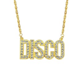 NYUK Disco Necklace 70s Party Chain Jewelry Metal Costume Gold Chain for men Disco