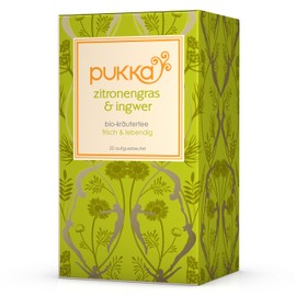 Lemongrass & Ginger Herbal Tea Bags - Organic & Fair Lemongrass, Ginger Root and Licorice Root