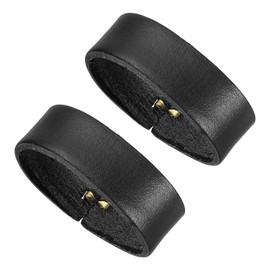 PATIKIL Leather Loop Keeper, 2 Pack Leather Loops Belt Keeper Loops Retainer Straps Replacement for 1.6"(40mm)/1.7"(42mm) Wide Belts/Straps, Black