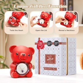 Mikasol Romantic Teddy Red Bear with Preserved Rose – A Timeless Expression of Love - Real Rose in Elegant Grey Gift Box for Anniversaries, Weddings, Mother's Day