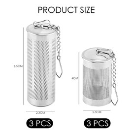 6 Pieces Loose Tea Infuser, Stainless Steel Tea Strainer, Spice Sieve, Tea Infuser, Tea Infuser Strainer, Tea Strainer for Pot, Tea Strainer Tool, Tea Strainer with Lid