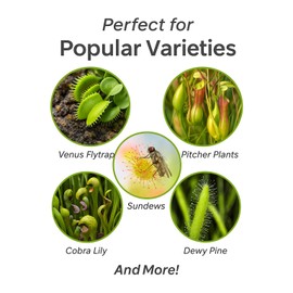 Gardenera Professional Carnivorous Plant Soil - Ready to Use for Venus Flytraps, Sundews, Pitcher Plants, Butterworts | Peat Moss, Coco Coir, Perlite - 1 Quart Bag