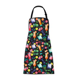 ENSIANTH Funny Cocktail Bartender Apron for Women Men With Pockets Bartender Gifts Cocktail Lovers Gifts Mixology Aprons (bartender apron)