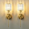 KARTOOSH Hardwired Crystal Wall Sconces Set of Two - Dimmable