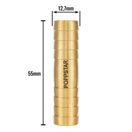 Poppstar Set of 2 Brass Hose Connectors 1/2 Inch Set with 4 Pieces Stainless Steel Hose Clamps for 1/2 Inch (12.7 mm) Garden Hose