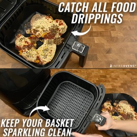 INFRAOVENS Air Fryer Liners Basket Protector Cover for Airfryer, Innovative Air Fryer Accessories and Kitchen Gadgets for 9.5 inch Square Air Fryers, Non-Stick Heat-Resistant Accessory