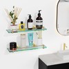 KOCOK Glass Shelf for Bathroom,16-Inch Gold Glass Bathroom Shelf Modern