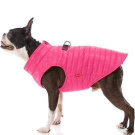 Gooby Puffer Vest Dog Jacket - Ultra Thin Zip Up Wind Breaker with Dual D Ring Leash - Water Resistant Small Dog Sweater Coat - Dog Clothes for Small Dogs Boy or Medium Dogs for Indoor and Outdoor Use