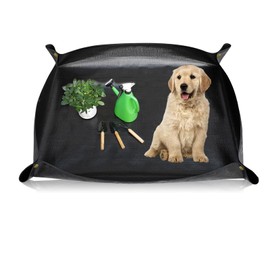 RTSHUK Waterproof Pet Playpen Mat, 150 x 100 cm, Washable Pet Mat, Hamster, Urine Pad for Reusable, for Rabbits, Ferrets, Other Small Animals, Black