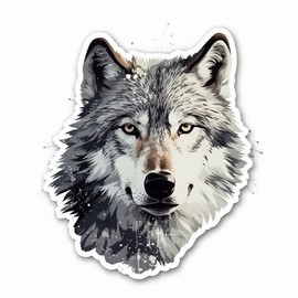 Yoonek Graphics Wolf Vinyl Decal Sticker for Car, Laptop, Tumbler, More. # 001863Color6 (6" x 6")