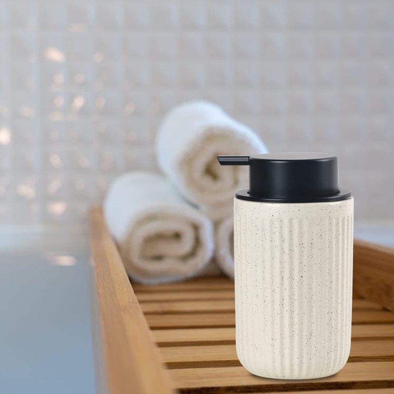 BosilunLife Beige Soap Dispenser Set - 2 Pack 12oz Ceramic
