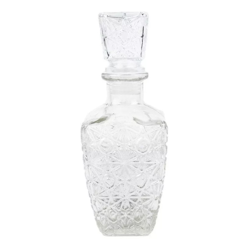Vittori Licorera Diamante Chica 250ml Vidrio Cristal Envase