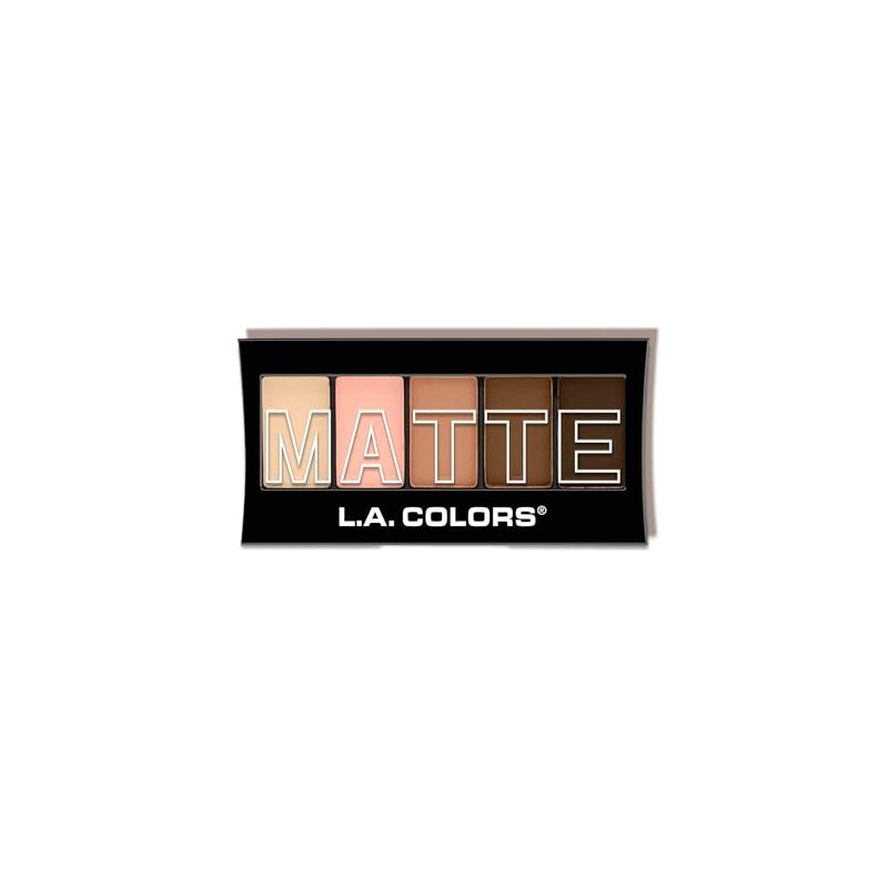 L.A. COLORS 5 Color Matte Eyeshadow Palette, Tan Khaki CEM478