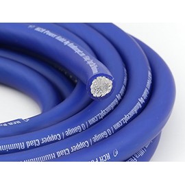 KnuKonceptz KCA 0 Gauge Power Ground Amp Wire Cable Blue (10 ft) 1/0 AWG