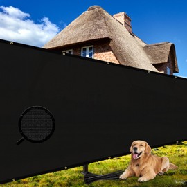 Shade&Beyond 5'x16' Black Privacy Screen 90% Visibility Blockage Fence Sreen 170 GSM Fencing Mesh Fence Panel for Wall Garden Yard Backyard Indoor Outdoor Home Decoration,A515