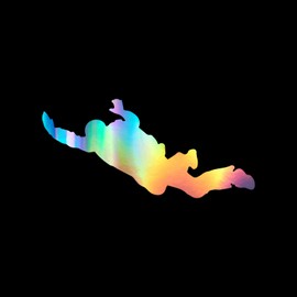 Skydiving Freefall Sticker Vinyl Decal Notebook Car Window Laptop 3.5" x 8" (Holographic)