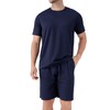 DAVID ARCHY Mens Pajamas Set Waffle Knit Short Sleeve Sleepwear
