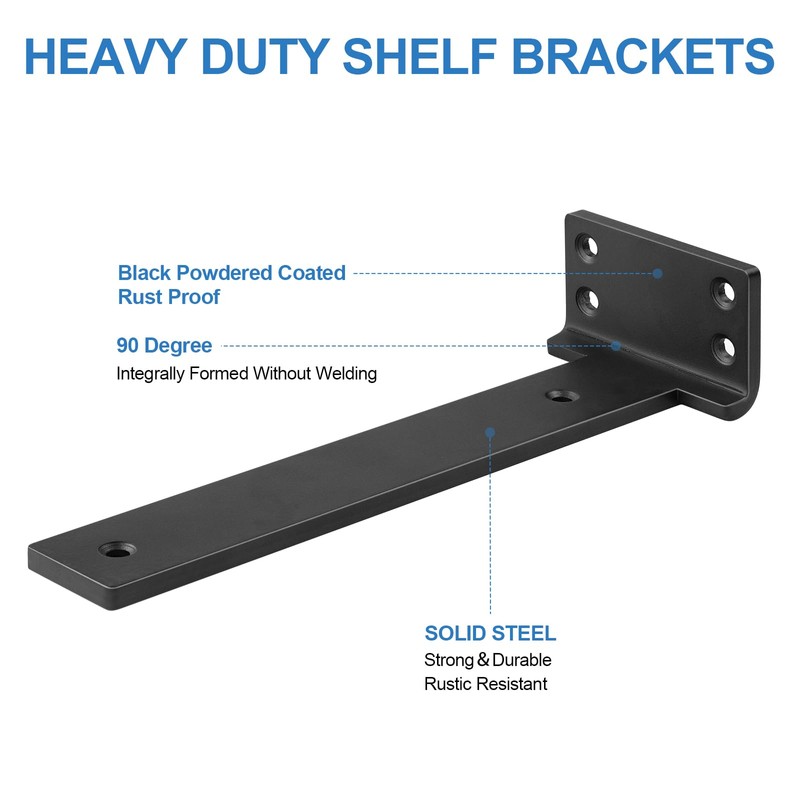 Heavy Duty Shelf Brackets, Floating Shelf Bracket 12 inch 6