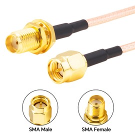 Boobrie 2PCS SMA Male to SMA Female RG316 Cable Extension Cable Pigtail Jumper 6inch + SMA Coaxial Adapters for FPV Drone 3G 4G LTE Router