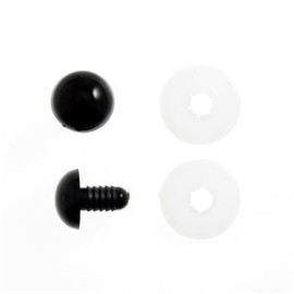 Trimits Toy/Craft Safety Solid Black Eyes: 15mm - 4 Per Pack