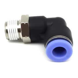 AHFMANG 10PCS Pneumatic Male Elbow 6mm OD × 1/8" NPT 90 Degree Push to Connect Fitting