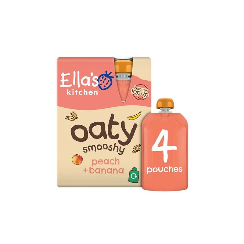 Ella's Kitchen Peach + Banana Oaty Smooshy 4 x 90g