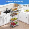 EaseSky 4 Tier Rolling Utility Cart with Drawer, Utility Storage