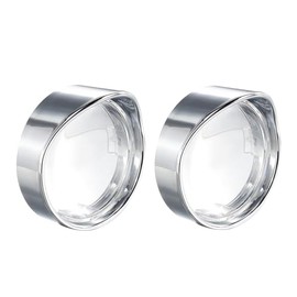 NTHREEAUTO 2 Inch Clear Bullet Turn Signal Lens Cover with Chrome Visor Bezels Compatible with Harley Sportster Dyna Road King Street Glide Softail