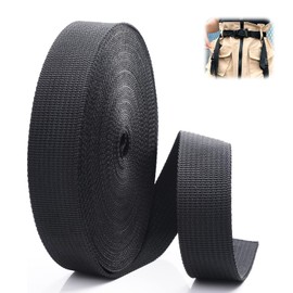 Heavy Duty Webbing Strap Tape, 5 m x 2 cm Black Durable Luggage Straps for Luggage Suitcase Backpacks Cargo Strapping DIY Accessories