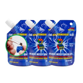 Le Glue Temporary Glue, 3 Pack – Non-Permanent Adhesive for Plastic Building Blocks, No More Messy Break-Ups – Safe, Non-Toxic Formula – As Seen on Shark Tank, Created for Kids, by a Kid