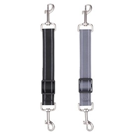ElevateTech 2 Stück Hundehalsband Clips Verstellbarer Doppelverschluss Leinenverbinder sanfte Führung für Hunde geeignet für kleine Hunde zum Spazierengehen Laufen Training Reisen (Schwarz/Grau)