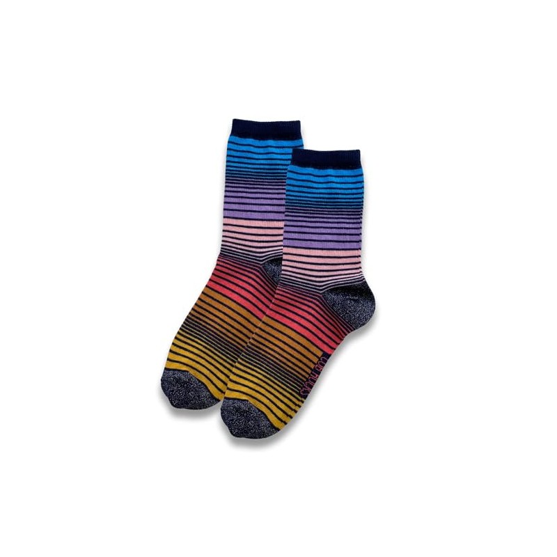 Cub Rocks, 1pk Ladies Cotton Stripe Ankle Socks UK Size