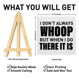 Funny Office Desk Decor, Home Office Decoration for Work Women Men Wooden Sign, Office Gifts for Coworker Boss Leader Colleague Friend, I Don't Always Whoop But When I Do There It Is