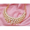 Alilang Faux Pearl Collar Necklace Elegant Golden Tone Clear Crystal