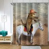 Funny Cowboy Cat Shower Curtain Set 72 X 72 Inch