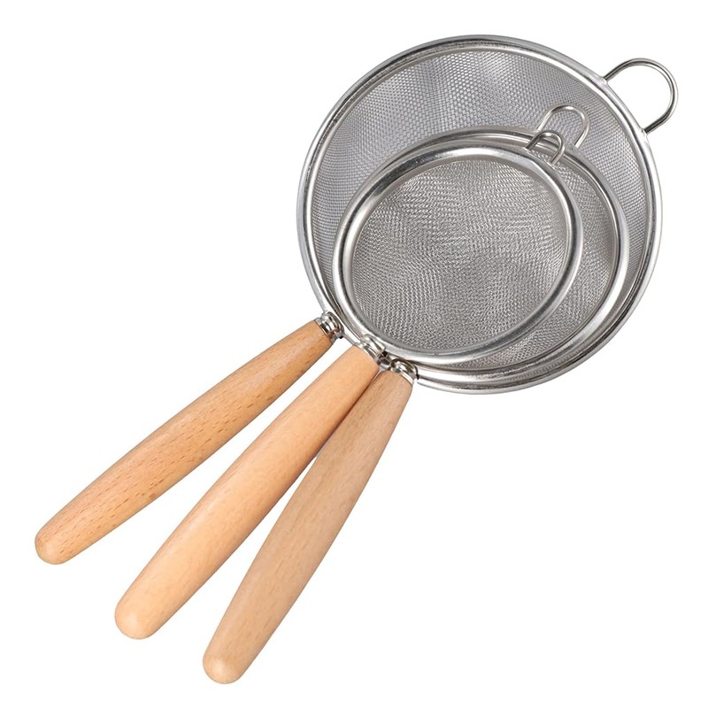 3 Pcs Kitchen Fine Mesh Strainers, Stainless Steel Wire Mesh