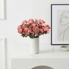 UUXX Pink Ranunculus Artificial Flowers 5 Bouquets Fake Silk Mini