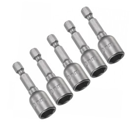 TOP-VIGOR 5Pcs 10mm Nut Setter Driver Drill Bit Set, 1/4 inch Hex Shank Quick Change, 48mm Length Metric Nut Driver Set for Woodworking, Auto Repairing, Machine Maintenance, Furnitures
