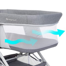 Baby Trend Quick-Fold 2-in-1 Rocking Bassinet, Shadow Stone Gray