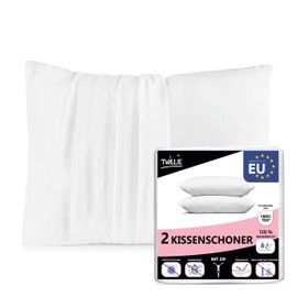Twillie Set of 2 Waterproof Cushion Covers - for Pillow 50 x 75 cm - Oeko Tex® Zert Pillowcase Jersey Micro Breathable - Ultra Thin and Ultra Soft - Zip